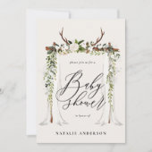 Rustige botanische vlek genderneutraal baby shower save the date (Voorkant)