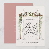 Rustige botanische vlek genderneutraal baby shower save the date (Voorkant / Achterkant)