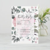 Rustige botanische waterverf floral Wedding RSVP Kaart (Staand voorkant)