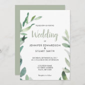 Rustige botanische waterverf olijftak Weddenschap Kaart (Voorkant / Achterkant)