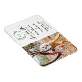 Rustige botanische waterverf verlaat monogram foto magneet (Rechterzijde)