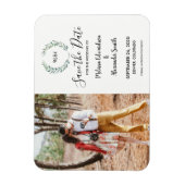 Rustige botanische waterverf verlaat monogram foto magneet (Verticaal)