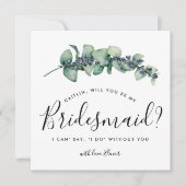 Rustige botanische wil je mijn Bridesmaïde Kaart z (Voorkant)