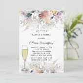 Rustige botanische wilde bloemen Brunch & Bubble Kaart (Staand voorkant)