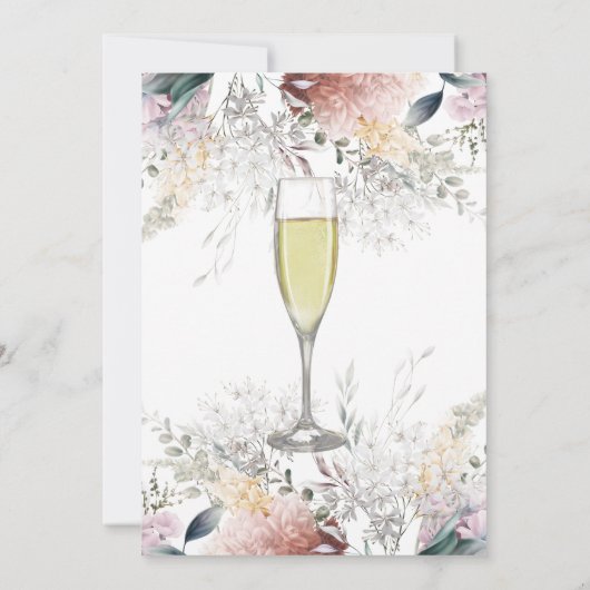 Rustige botanische wilde bloemen Brunch & Bubble Kaart (Achterkant)