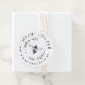 Rustige Botanische Wreath Meant to Bee Wedding Rou Bedankjes Labels (In situ)