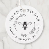 Rustige Botanische Wreath Meant to Bee Wedding Rou Bedankjes Labels (Voorkant)
