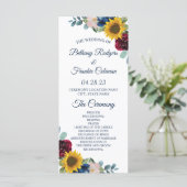 Rustige botanische zonnebloempels programmakaart (Staand voorkant)