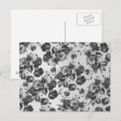 Rustige botanische zwarte witte florale briefkaart (Voorkant / Achterkant)