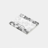 Rustige botanische  zwarte witte florale post-it® notes (Schuin)