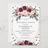 Rustige Bourgogne Blush Gold repetitie Kaart (Voorkant)