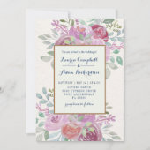 Rustige Bourgogne & Blush roze Waterverf Kaart (Voorkant)