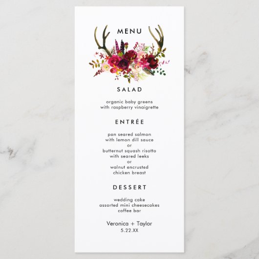 Rustige Bourgogne Eenvoudige 3-cursus  Menu (Voorkant)