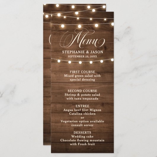 Rustige Bourgogne Floral Mason Jar Wedding Menu (Voorkant / Achterkant)