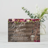 Rustige Bourgogne Floral Vrijgezellenfeest van de  Kaart (Staand voorkant)