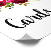 Rustige Bourgogne Floral Waterverf bruiloft Poster (Hoek)