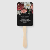 Rustige Bourgogne Florale snaarlampen Berichten Handwaaier (Achterkant)