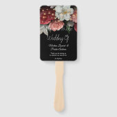 Rustige Bourgogne Florale snaarlampen Berichten Handwaaier (Voorkant)