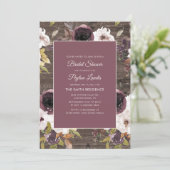 Rustige Bourgogne Ivory Floral Vrijgezellenfeest Kaart (Staand voorkant)