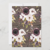 Rustige Bourgogne Ivory Floral Vrijgezellenfeest Kaart (Achterkant)