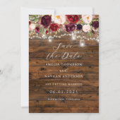 Rustige Bourgogne Lichten Trouw Save The Date Kaart (Voorkant)