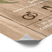 Rustige Bourgogne Red Floral dag tijdlijn Poster (Hoek)