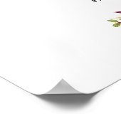 Rustige Bourgogne Red Floral Vrijgezellenfeest Sig Poster (Hoek)