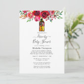 Rustige Bourgogne Red-Waterverf met douche Kaart (Staand voorkant)