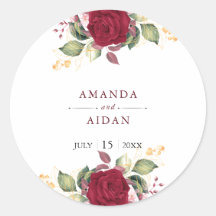 Rustige Bourgogne Rode Florale bruiloft