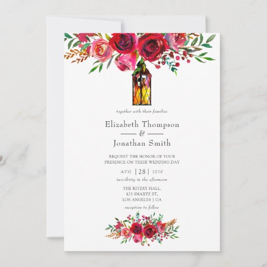 Rustige Bourgogne Rode Waterverf Kaart (Voorkant)