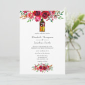 Rustige Bourgogne Rode Waterverf Kaart (Staand voorkant)