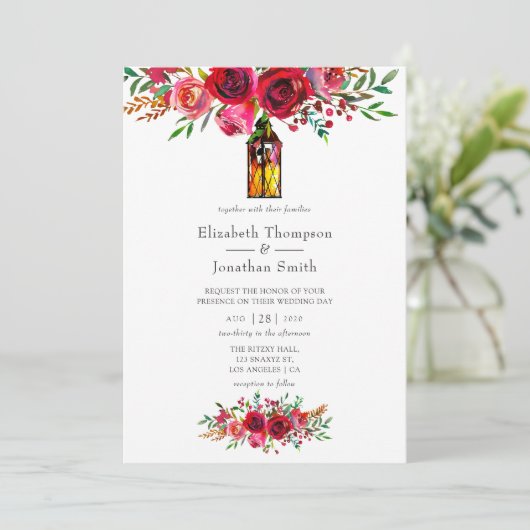 Rustige Bourgogne Rode Waterverf Kaart (Staand voorkant)