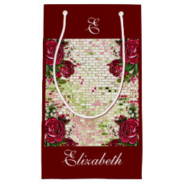 Rustige Bourgogne Rozen Bridesmaid Monogram Klein Cadeauzakje