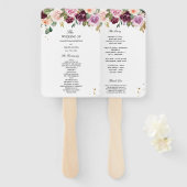 Rustige Bourgogne Waterverf Flowers & Gold Drups Handwaaier (Voorkant en achterkant)