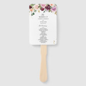 Rustige Bourgogne Waterverf Flowers & Gold Drups Handwaaier (Voorkant)