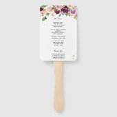 Rustige Bourgogne Waterverf Flowers & Gold Drups Handwaaier (Achterkant)