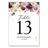 Rustige Bourgogne Waterverf Flowers & Gold Drups Kaart (Achterkant)