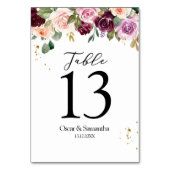 Rustige Bourgogne Waterverf Flowers & Gold Drups Kaart (Voorkant)