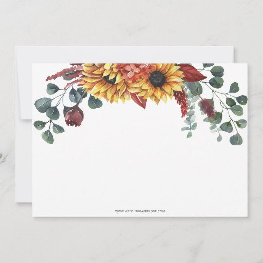 Rustige Bourgogne zonnebloempitten door Vrijgezell Kaart (Achterkant)