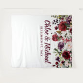 Rustige Bourgondiërode fotohokje trouw achtergrond Wandkleed (Voorkant (horizontaal))