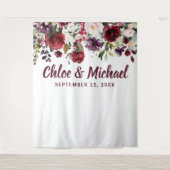 Rustige Bourgondiërode fotohokje trouw achtergrond Wandkleed (Voorkant)