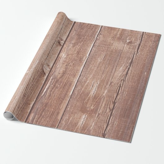 Rustige Bramble Wood Planks ontkoppelen Cadeaupapier (Uitgerold)