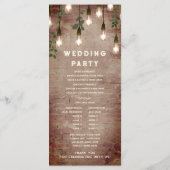Rustige Brick Lightbulbs Weddenschap Programmakaart (Achterkant)