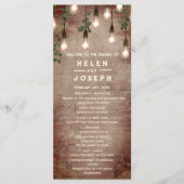 Rustige Brick Lightbulbs Weddenschap Programmakaart (Voorkant)