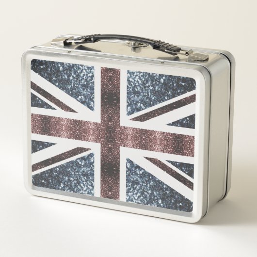 Rustige Britse vlag rode blauwe sparkles (Achterkant)