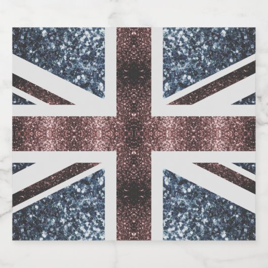 Rustige Britse vlag rode blauwe sparkles Bier Etiket (Enkel label)