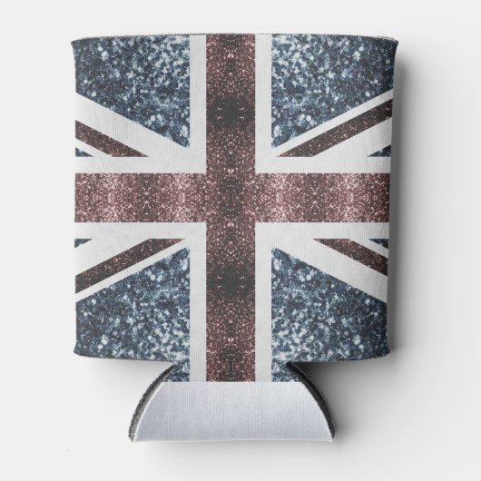 Rustige Britse vlag rode blauwe sparkles Blikjeskoeler (Voorkant)