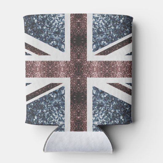 Rustige Britse vlag rode blauwe sparkles Blikjeskoeler (Achterkant)