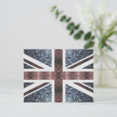 Rustige Britse vlag rode blauwe sparkles Briefkaart (Staand voorkant)
