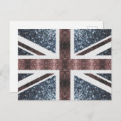 Rustige Britse vlag rode blauwe sparkles Briefkaart (Voorkant / Achterkant)